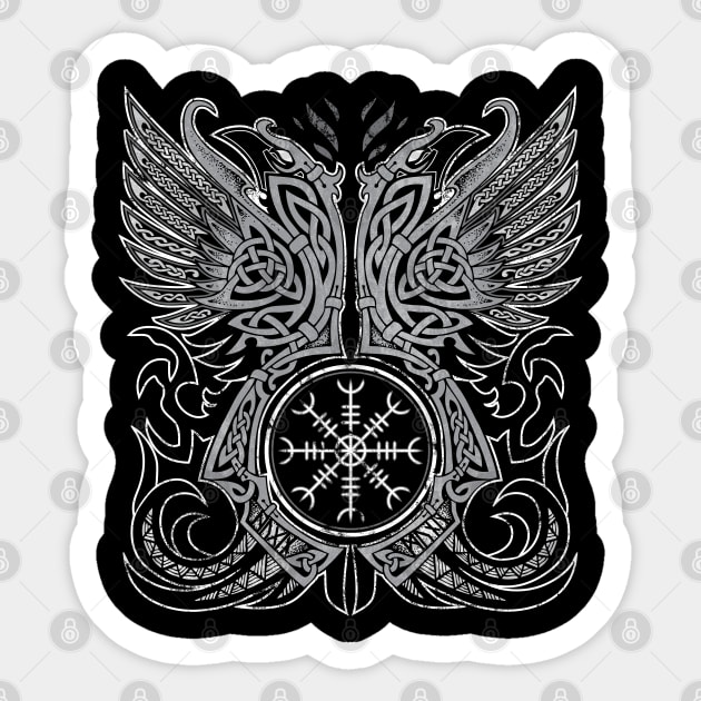 Huginn & Muninn, Odin's Ravens Sticker by celtichammerclub